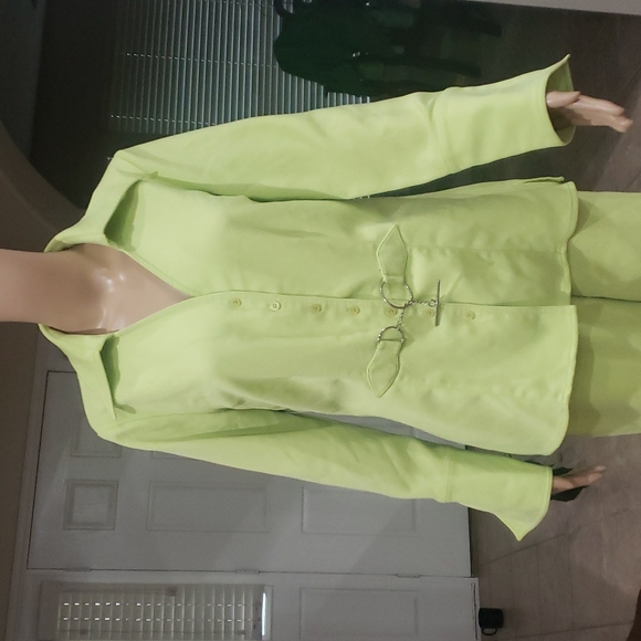 Vintage Connie Howard 6 neon green high waisted pantsuit - Picture 3 of 14